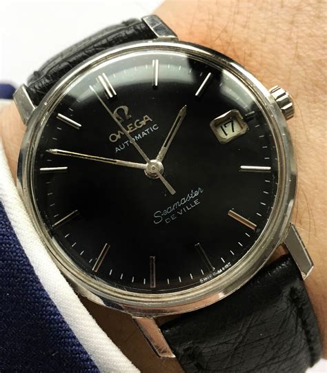 omega seamaster de ville black|Omega Seamaster vintage 1960 model.